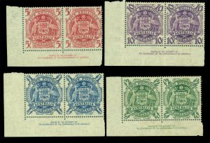 AUSTRALIA 1949 Coat of Arms - Kangarro   5sh - £1 set  Scott # 218-221  MNH/LH