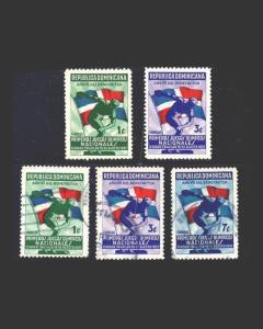 VINTAGE: DOMINICAN REPUBLIC 1937 3 USD SCOTT # 326-328  $ 25.25 LOT # DR1937 