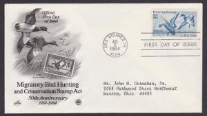 2092 Migratory Bird Hunting ArtCraft FDC with typewritten address