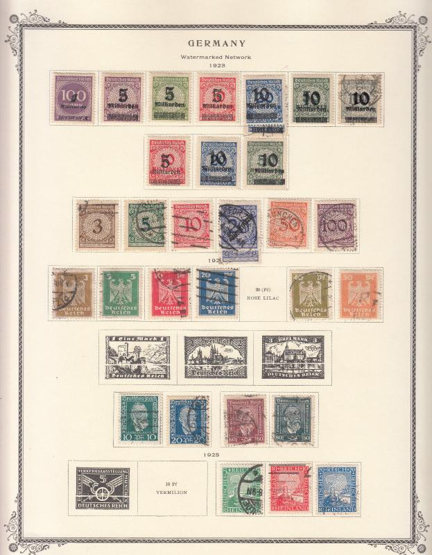 Germany - 1919/1923 Inflation stamp collection on Scott pages