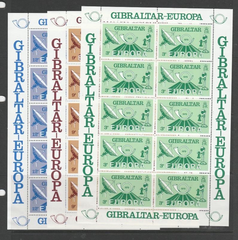 Gibraltar 1979 Europa sheetlets UM/MNH SG 420/22