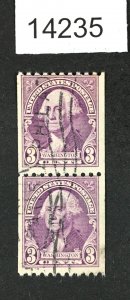 MOMEN: US STAMPS # 722 PAIR USED LOT #14235