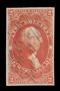 EXCELLENT GENUINE SCOTT #R82a F-VF 1862-71 RED 1ST ISSUE MORTGAGE IMPERFORATE