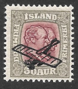 Doyle's_Stamps: MH Early Iceland Airmails Issues, Scott #C1* to #C2*