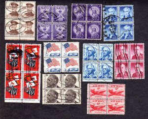 US Blocks of 4. Lot of 10, used. Lot 220312-05