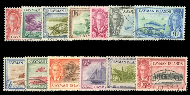 Cayman Islands #122-134 (SG 135-147) Cat£50, 1950 George VI, complete set, used