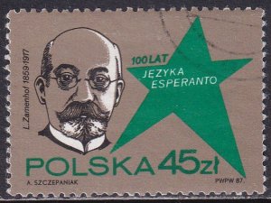 Poland 1987 Sc 2811 Esperanto Language Centenary Stamp CTO