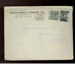 1916 American Chamber of Commerce Censored Cover Italy