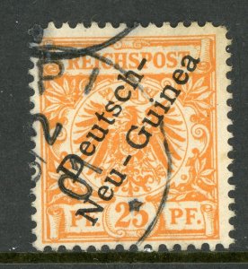 Germany 1898 New Guinea 25pf Orange First Issue Scott #5 VFU E434