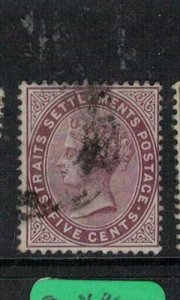 Malaya, Straits Settlements QV 5c SG 48 VFU (1eqs)