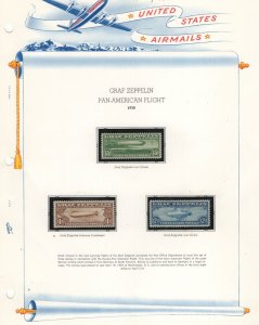 Scott C13 - C15 - Airmails. Zeppelins On White Ace Page. MNH. OG.   #02 C13mnhwa
