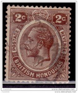 British Honduras, 1922-1933, King George V, 2c, Scott#93, used