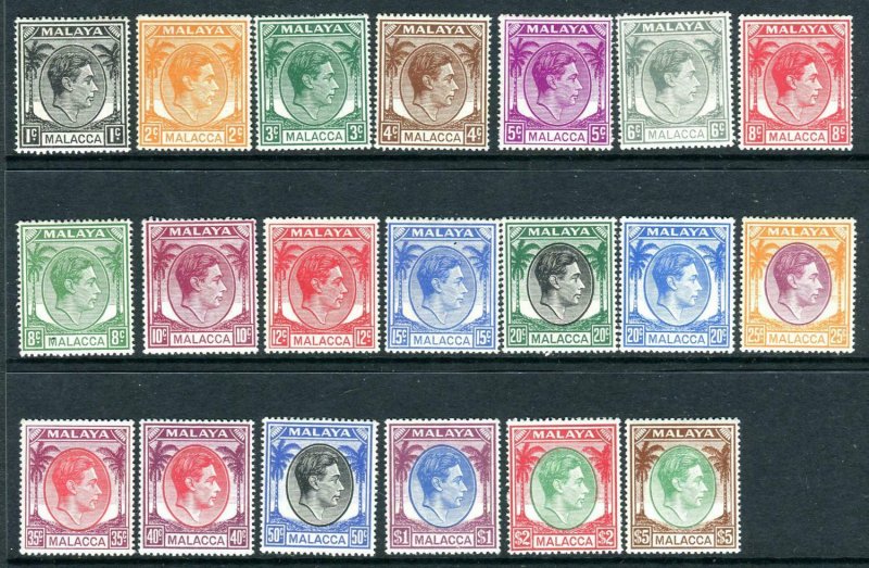 MALACCA-1949-52  A mounted mint set to $5 Sg 3-17