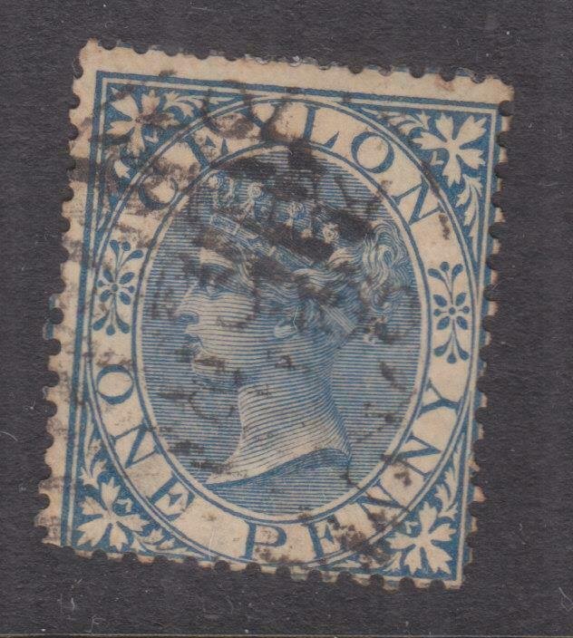 CEYLON, 1868 1d. Blue, used. 