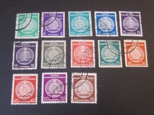 Germany 1954 Sc O1-2,4-12,14,16 FU