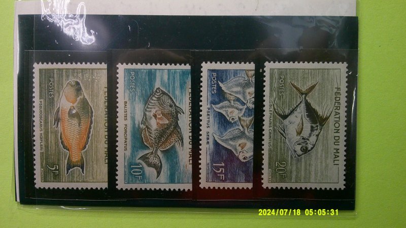 Mali 1960 FISH Scott# 2-8 Complete Mint VF-XF Light Hinge