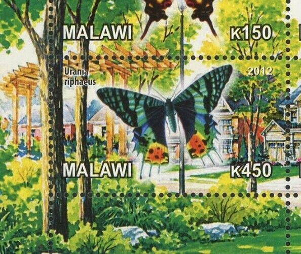 Malawi Butterfly Flower Insect Nature House Souvenir Sheet of 6 Stamps Mint NH