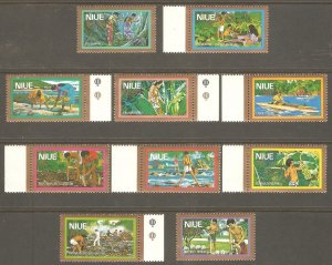 NIUE Sc# C1 - C10 MNH FVF Set of 10 Local Life Canoe Fishing Harvesting 1979