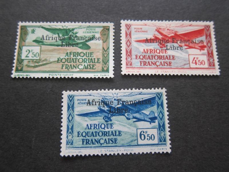 French Equatorial Africa 1940 Sc 10,12,13 MH