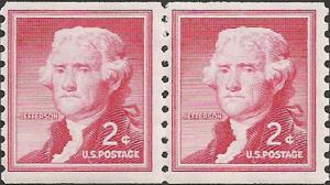 # 1055a DRY PRINT LARGE HOLES MINT NEVER HINGED THOMAS JEFFERSON