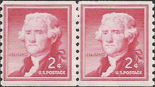# 1055a DRY PRINT LARGE HOLES MINT NEVER HINGED THOMAS JEFFERSON