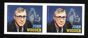 Scott #5833a IMPERFORATE (NO DIE-CUT) 2024 John Wooden, Horizontal Pair, MNH