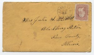 1865 Stockton CA #65 cover with letter [h.4765]