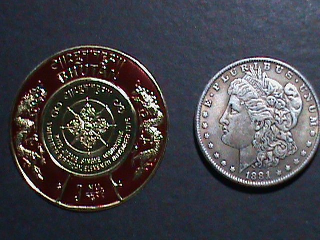 ​BHUTAN 1966 SC# 83F COAST OF ARMS GOLD FOIL 3D MNH VERY FINE-LAST ONE