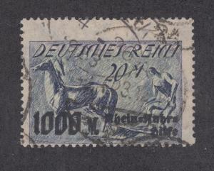 Germany Sc B7 used 1923 20 + 1000m surcharged Plower & Horse, sound & scarce