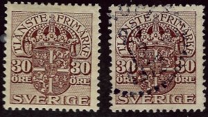Sweden  SC O37 Mint & Used F-VF hr...Worth a Close Look!!