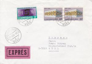 Luxembourg 6f 1969 Europa Pair on Express Cover to Germany VF Colorful Usage