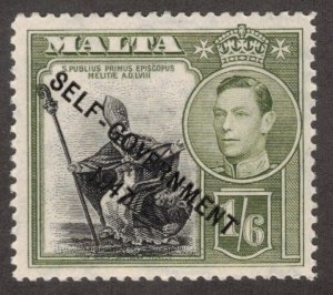 MALTA 1948 1/6 Self-Government Overprint; Scott 218, SG 244; MNH