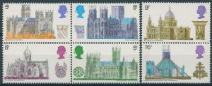 GB 1969 MNH British Architecture Stamps Cathedrals Churches Religion 6v Set 