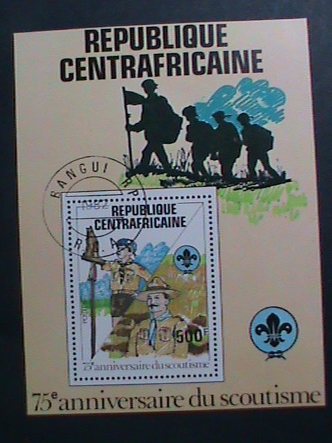 ​CENTRAL AFRICA-1982- 75TH ANNIVERSARY-WORLD SCOUT DAY CTO- SHEET- VF