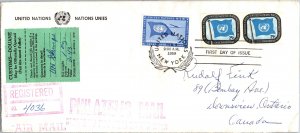 United Nations, New York, Worldwide First Day Cover, Registered