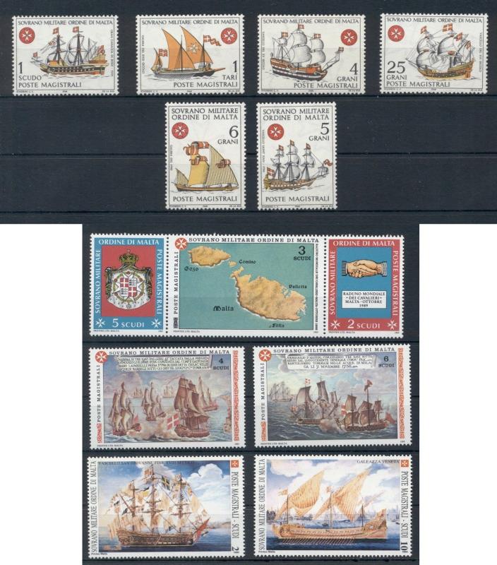 Ships Navigation Flags Maps Transport Sovereign Order of Malta 13 MNH stamps set