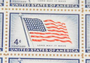 1957 sheet - 48-star flag, Sc# 1094