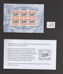 Scott # 4806  INVERTED JENNY unused MNH sheet of 6