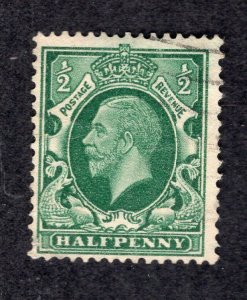 Great Britain 1934 1/2p George V, Wmk. Sideways, Scott 210a used, value = $3.25