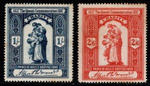 1897 Great Britain Prince of Wales's Hospital Fund Set Set/2 Both 1/- & ...