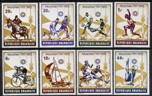 RWANDA - 1972 - Munich Olympics - Perf 8v Set - Mint Never Hinged