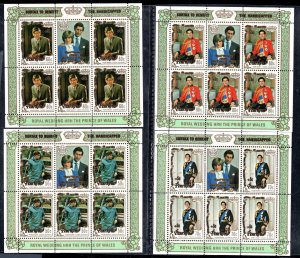 PENRHYN ISLAND SC# 195-99 MINISHEETS OF 5 W/LABEL FVF/MNH