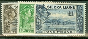 JO: Sierra Leone 173-185 mint most NH CV $150; scan shows only a few
