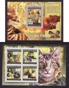 Guinea-2 unused NH sheets-Animals-Cats-British Longhair-2011-