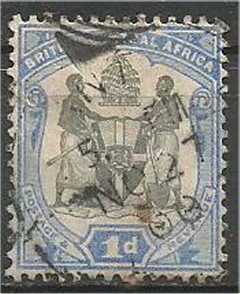 BRITISH CENTRAL AFRICA, 1897, used 1p, Coat of Arms, Scott 43