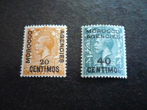 Stamps-British Office in Morocco-Scott#65-66-Mint Hinged Part Set of 2 Stamps
