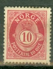 Norway 51d mint rose instead of carmine CV $350