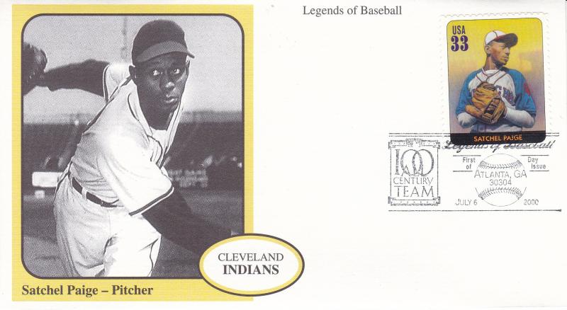 United States 2000 7 Legends of Baseball First Day Covers Color Cachet  VF