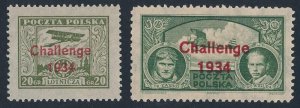 POLAND 1934 Challenge set 20gr & 30gr. MNH **.