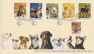 New Zealand 2006 FDC The Year of the Dog Chinese New Year Set of 6